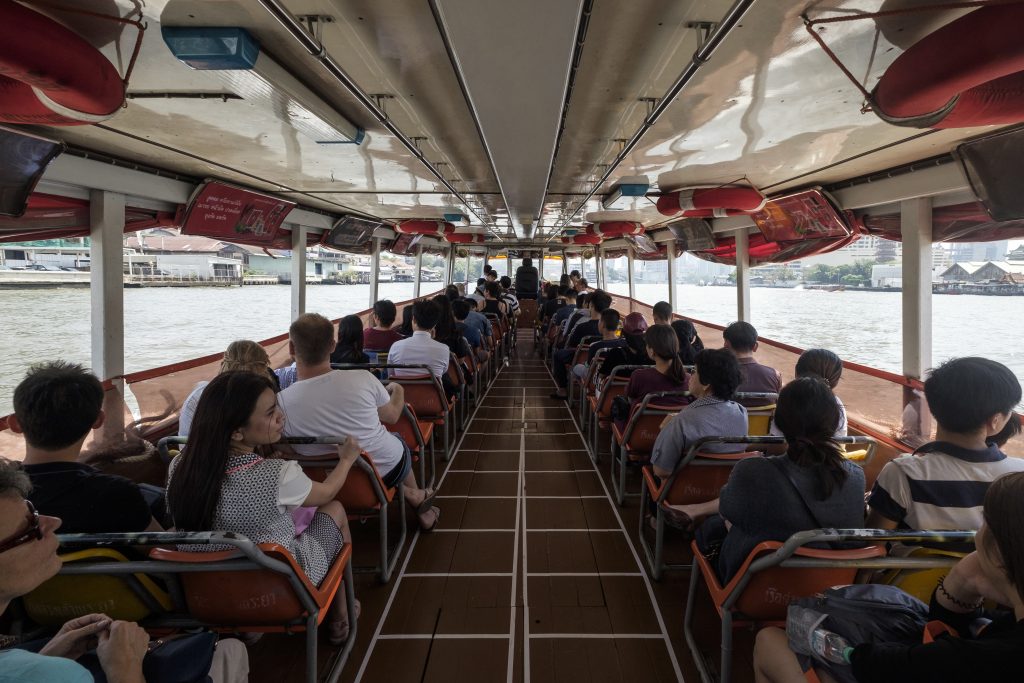 Aboard the Chao Praya River express Boat